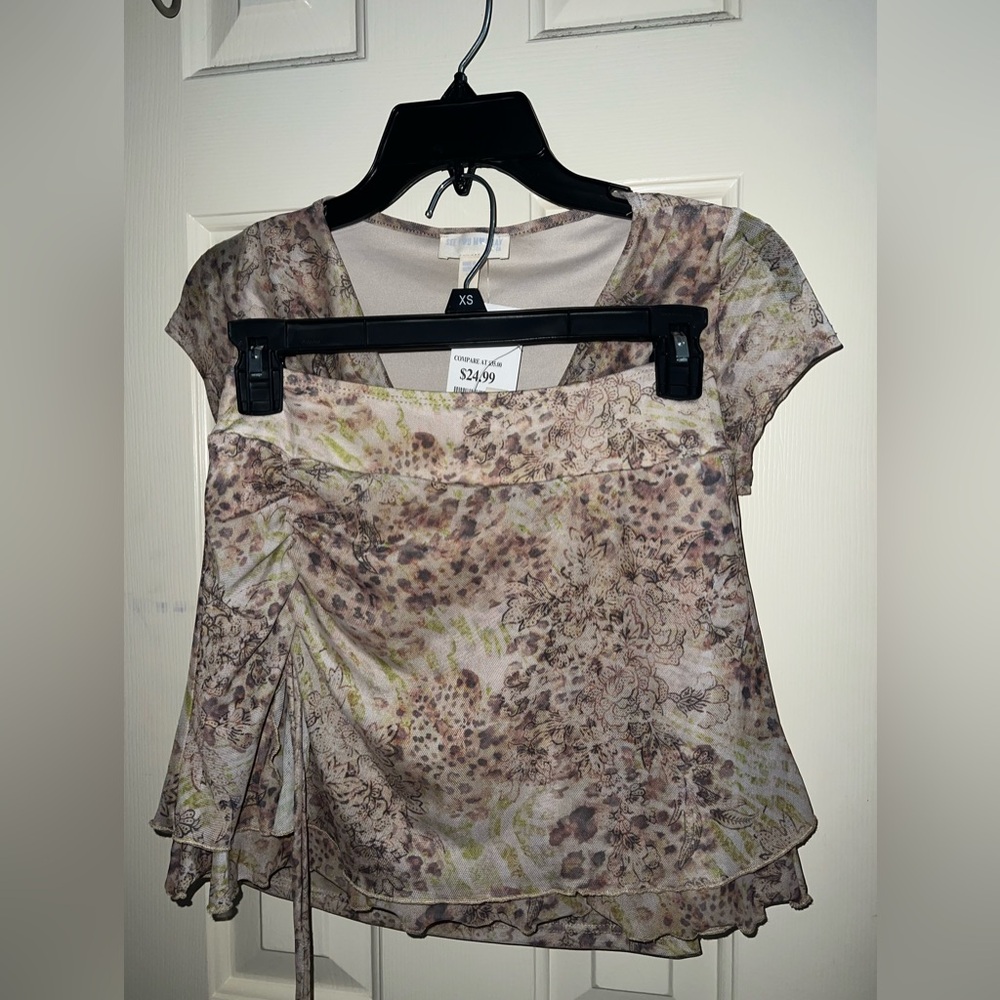 Floral Cap Sleeve Blouse